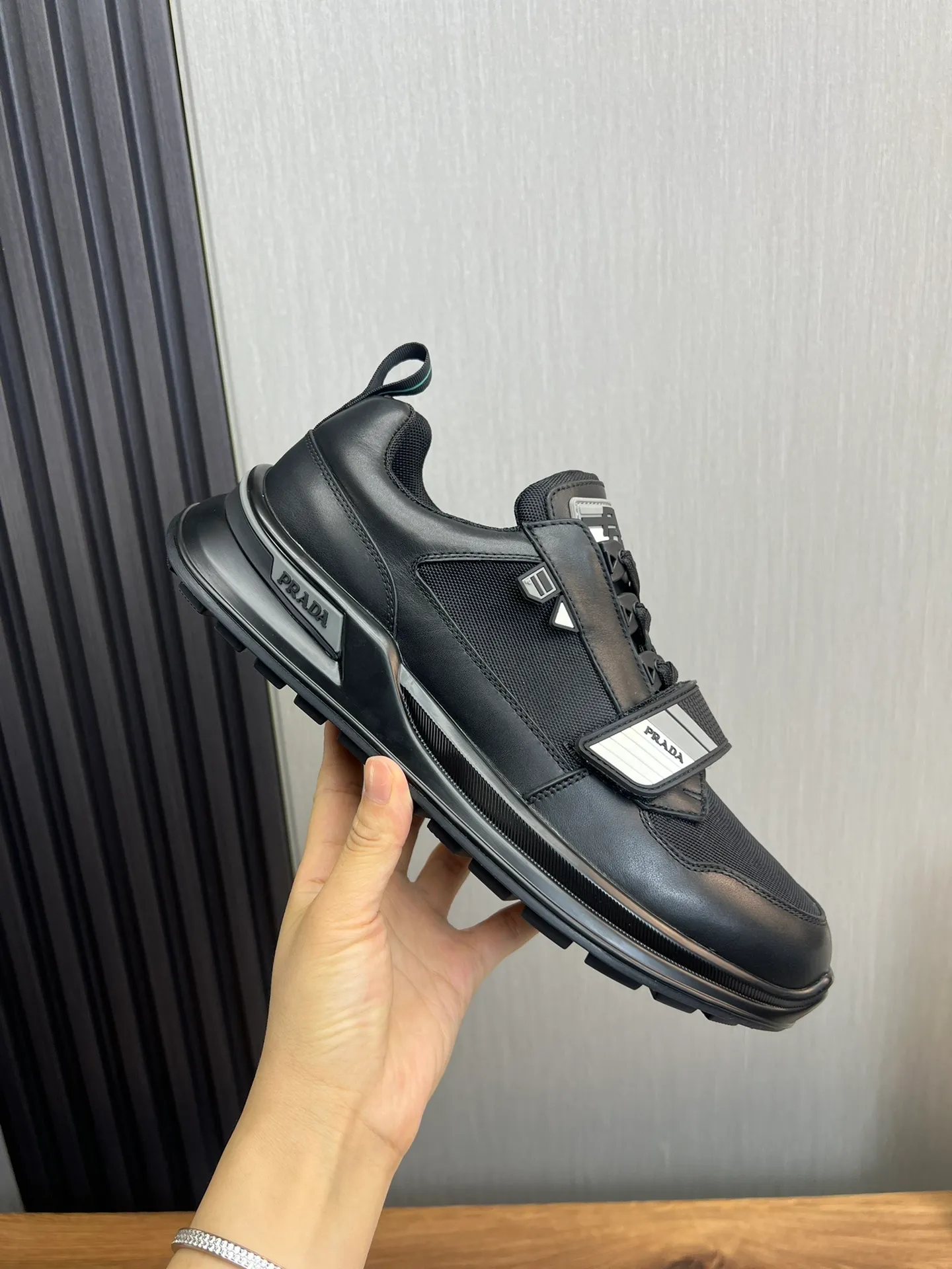 Men's shoes 💰620💰 [PRADA] Men's shoes are popular in the counter, official website is synchronized, high-quality shipments ✔️Original cowhide stitching mesh + cowhide lining, 1🆚1 replica, original original bottom, 38-45 (45 customized, non-refundable)
